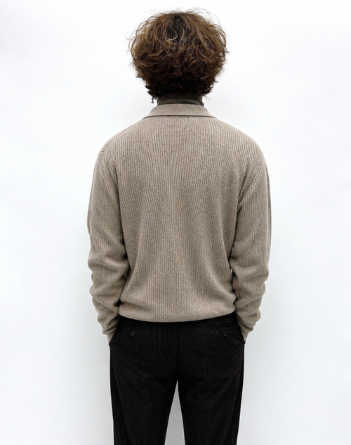 Cashmere Rib Polo Oatmeal