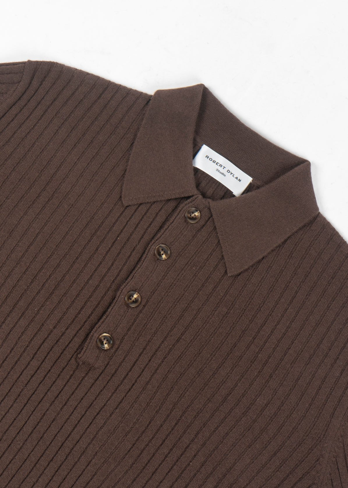 wool cashmere rib knit polo