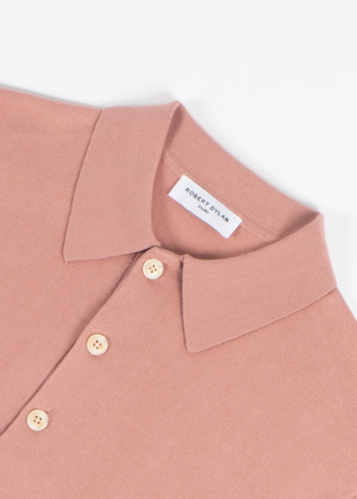 Naples Knitted Polo Shirt Blush Rose Pink