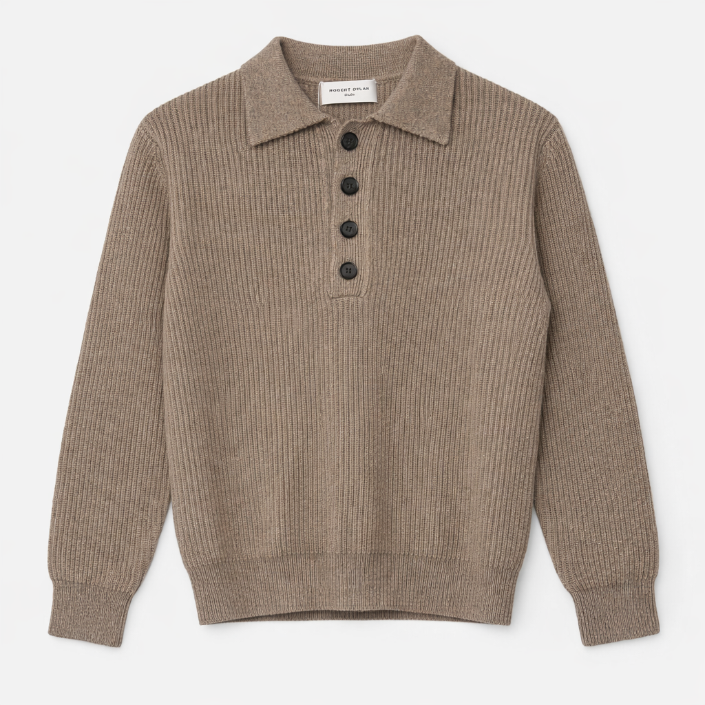 rib knit polo shirt wool cashmere