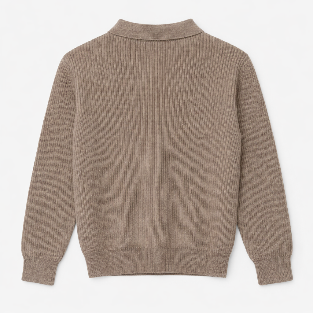 rib knit polo shirt wool cashmere
