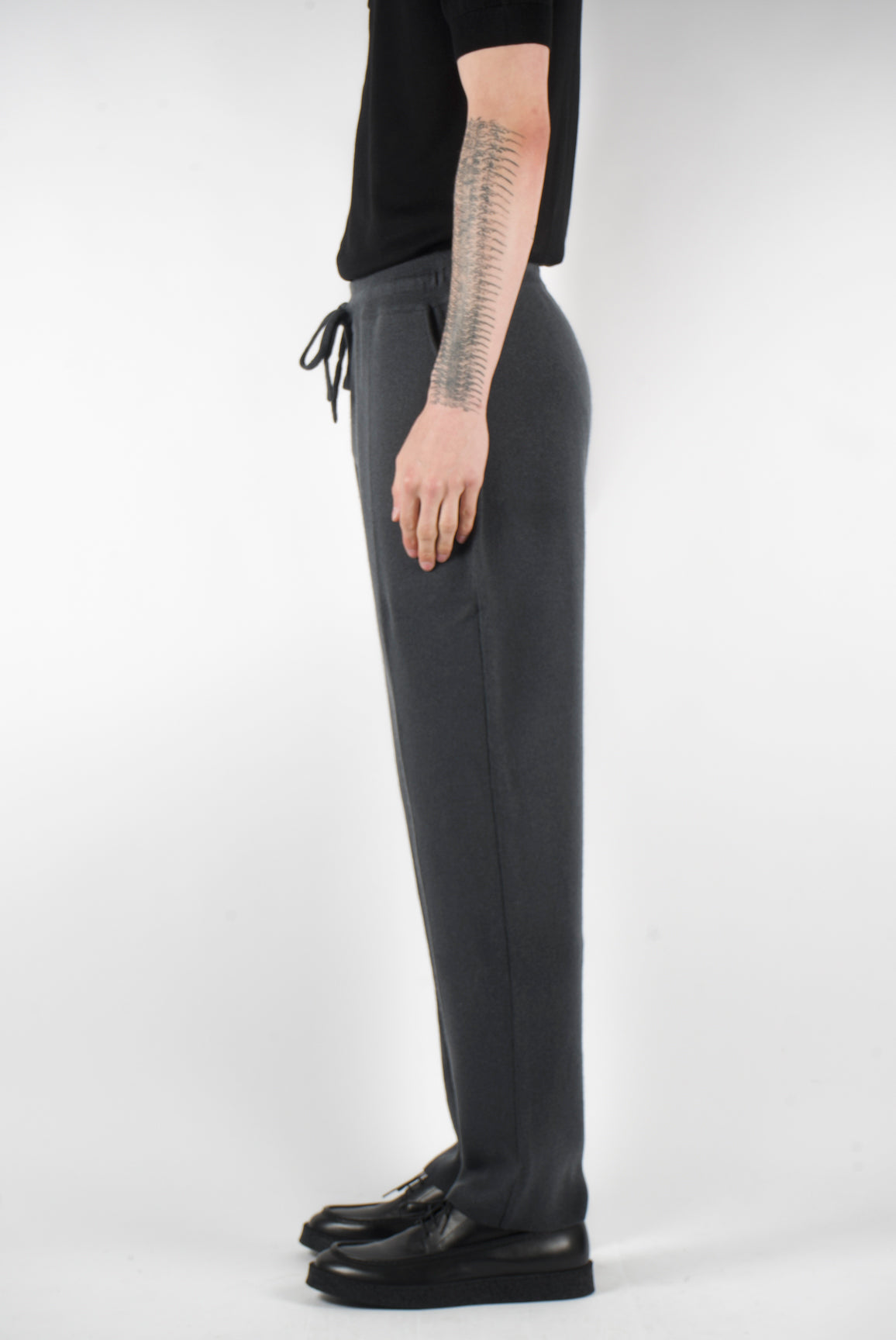 wool cashmere knit trousers men