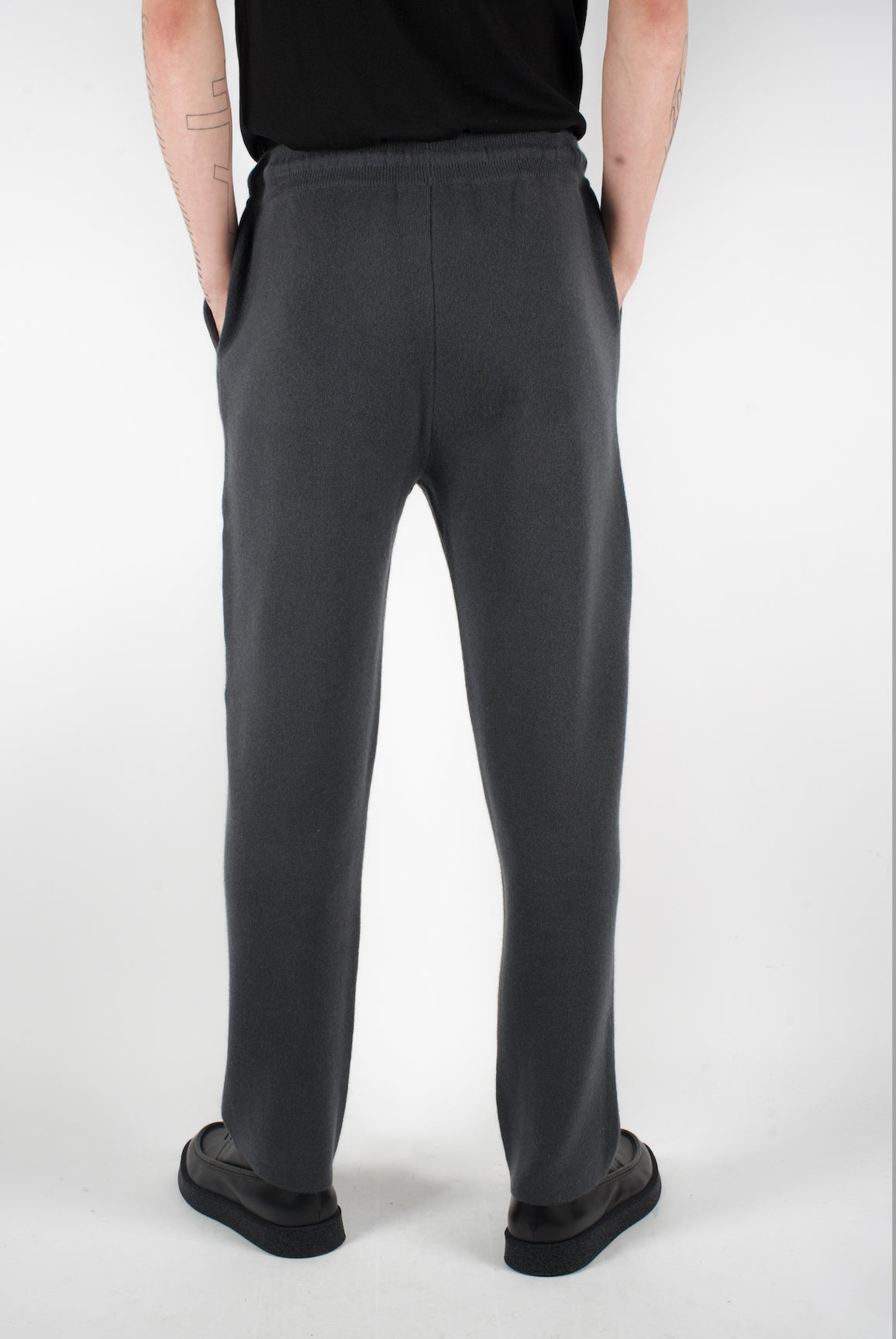 wool cashmere knit trousers men
